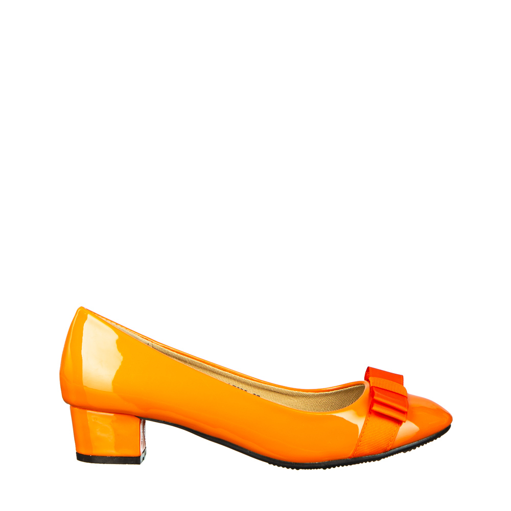Pantofi dama cu toc portocalii din piele ecologica Turni, 2 - Kalapod.net